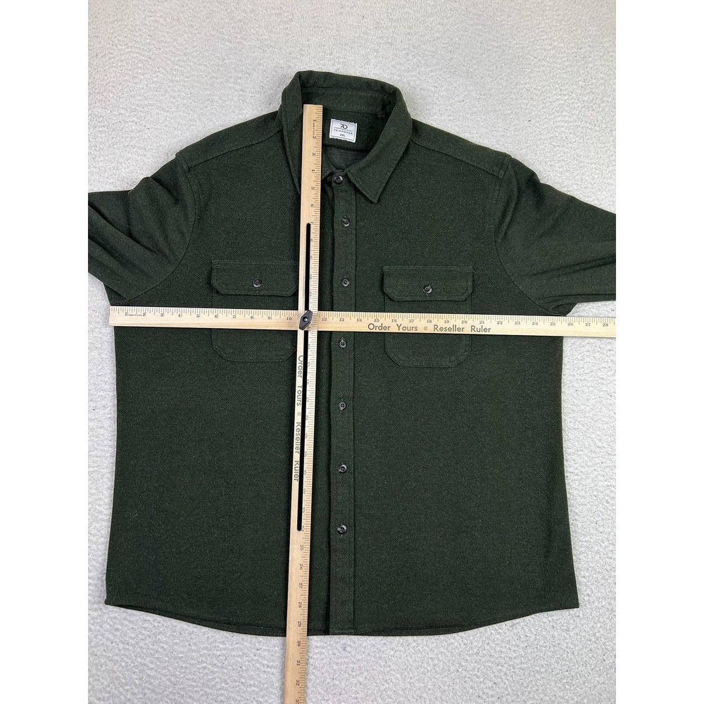 7 Diamonds Shirt Mens 2XL Green Herringbone Generation Soft Flannel Button Up - Picture 8 of 9